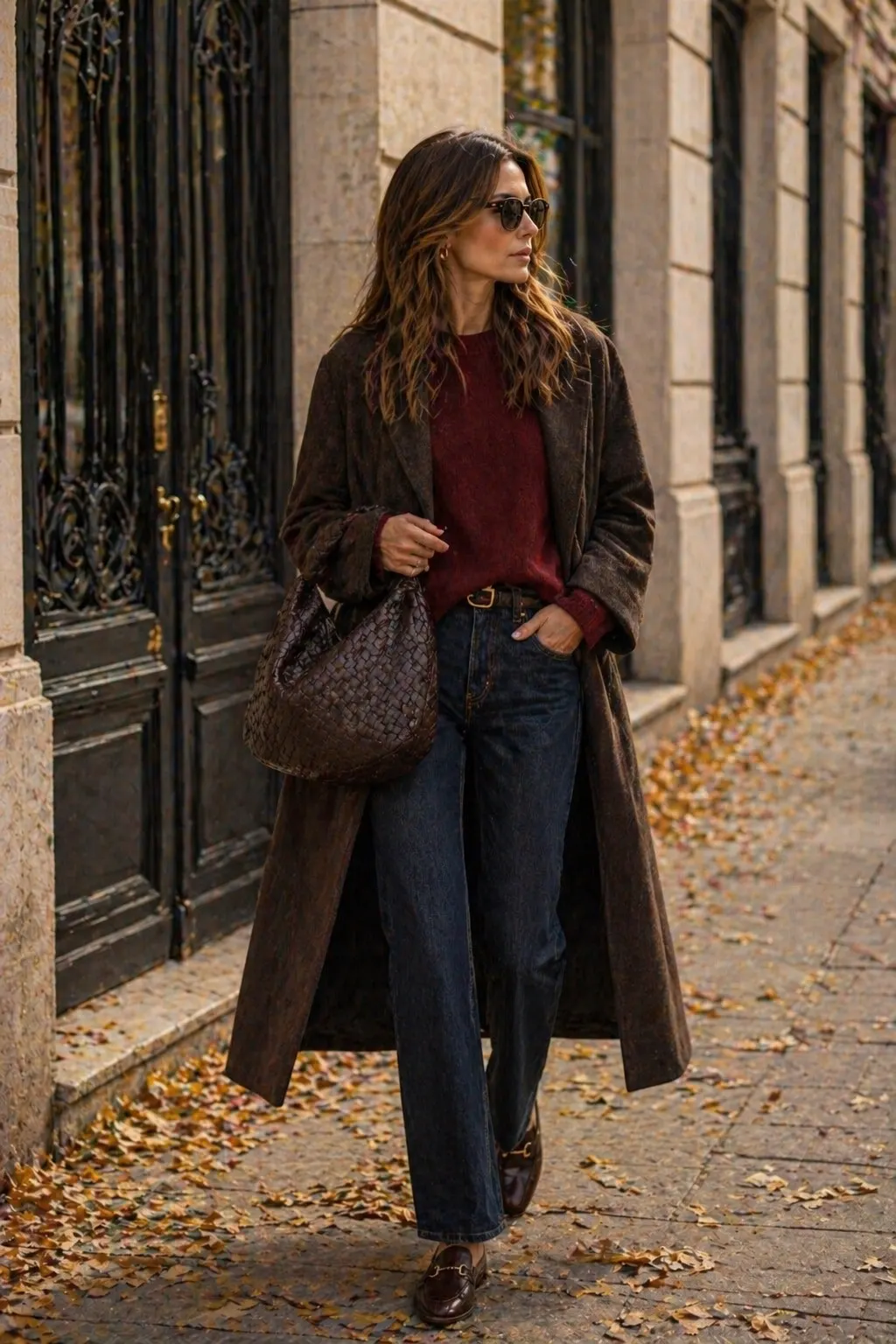 Fall 2026 Bag Styling: Suede, Burgundy, Chocolate, and Structured Leather outfit styling illustration